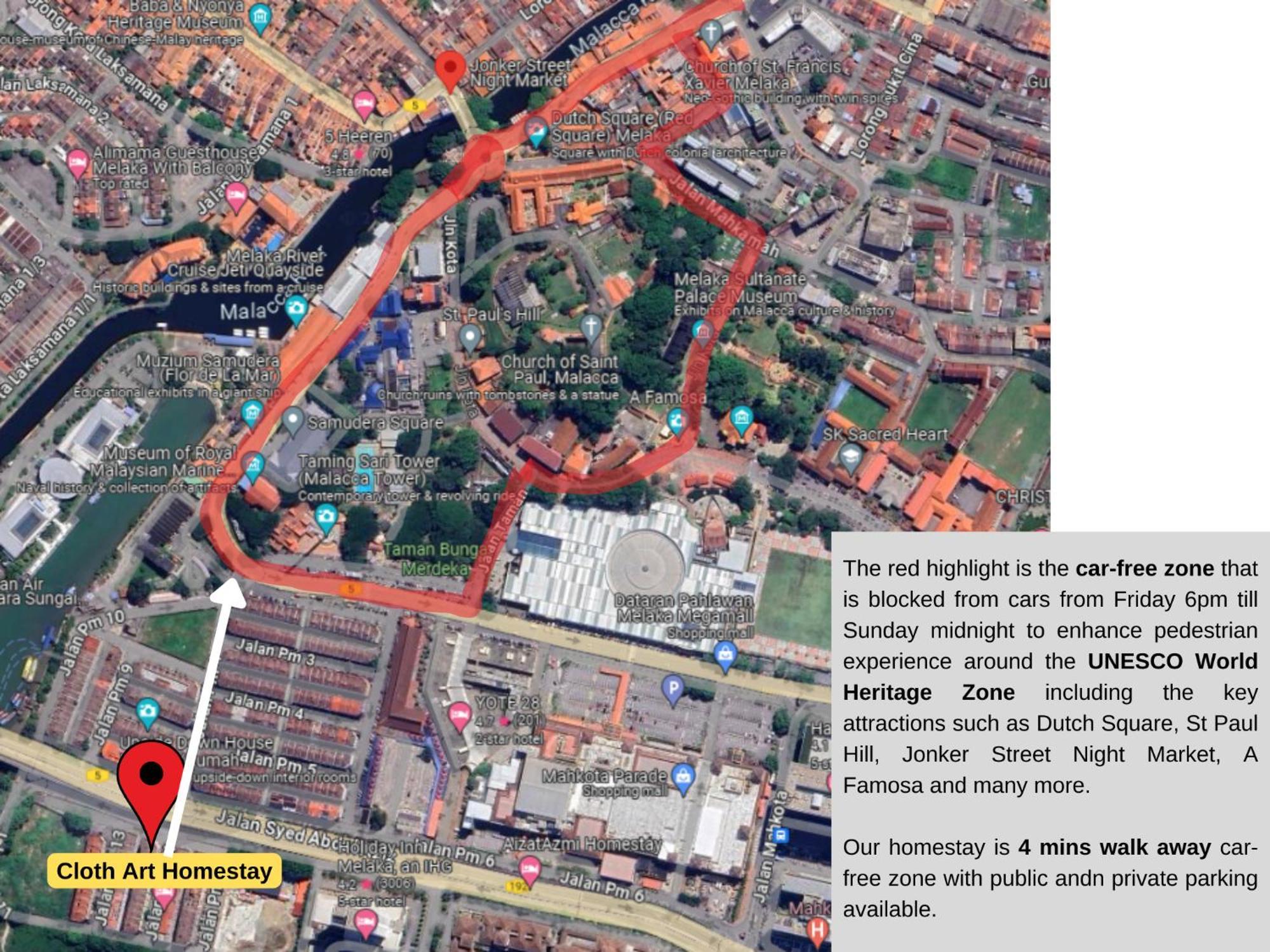 "Cloth Art Homestay" 4 Min Walk To Car Free Zone By Shine Stay Malacca Bagian luar foto
